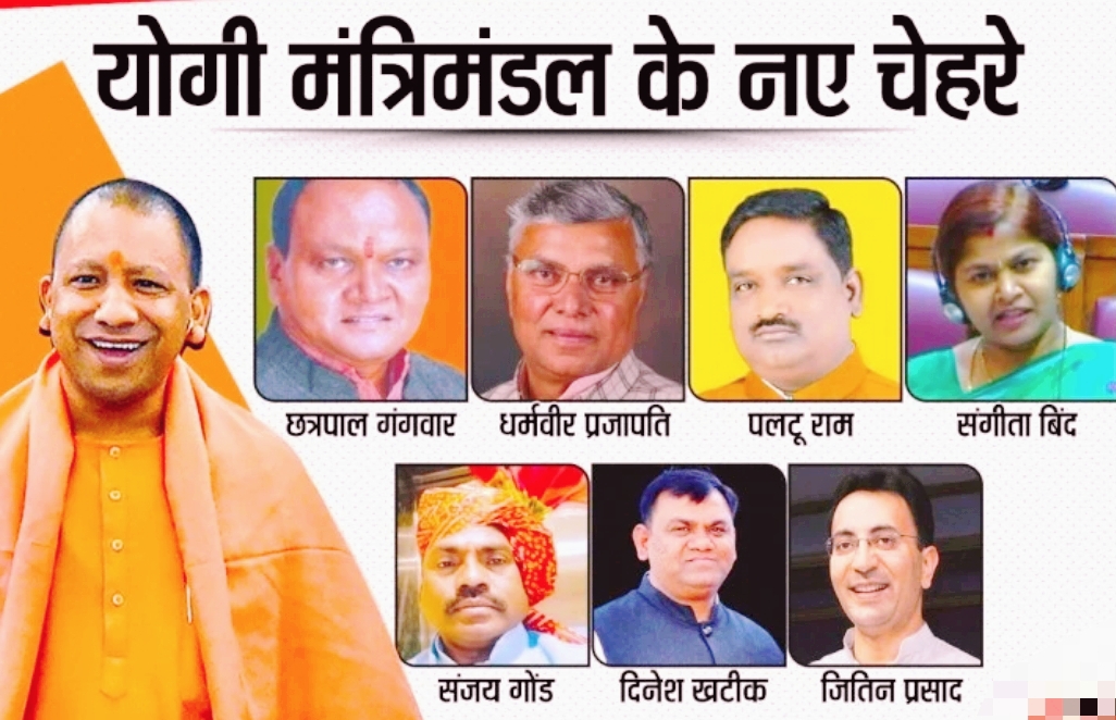 उत्तर प्रदेश : 5 महीने की कड़ी मशक्कत के बाद आज योगी मंत्रिमंडल का हुआ विस्तार, 6 राज्य व 1 कैबिनेट मंत्री शामिल ।