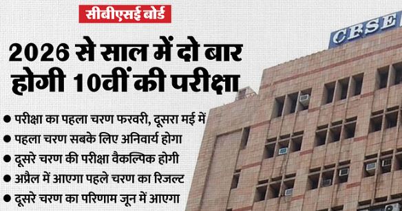 BIG NEWS- 10वीं की बोर्ड परीक्षा 2026 से साल में 2 बार होगी,CBSE ने दी मानदंडों को मंजूरी