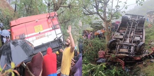 हिमाचलप्रदेश: कलखर में निजी बस हुई दुर्घटनाग्रस्त, 15 से अधिक यात्री घायल
