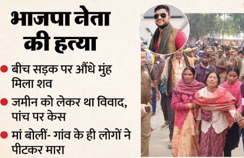 BJP नेता का कत्ल- प्रधान के बेटे की पीटकर हत्या…बीच सड़क पर मिली लाश, पास में थी बुलेट