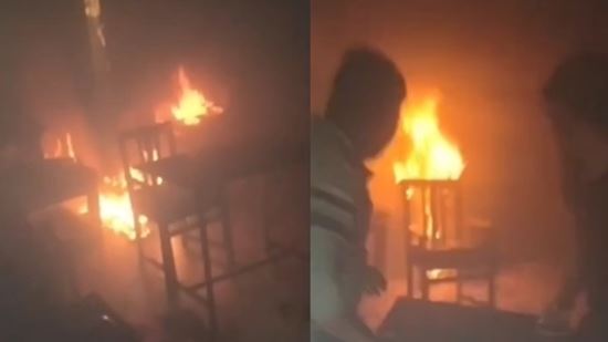 चमोली- पोखरी में शॉर्ट सर्किट से प्राथमिक विद्यालय  पैणी में आग, कंप्यूटर और फर्नीचर जले