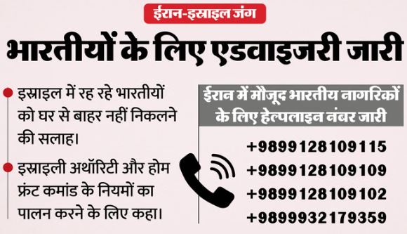 घर के अंदर रहें, बाहर न निकलें’- जंग के बीच भारतीयों के लिए एडवाइजरी जारी, दूतावास ने जारी किए हेल्पलाइन नंबर