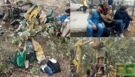 यूपी: छह की मौत- जोरदार धमाके संग कई फीट दूर गिरे ऑटो, सड़क पर बिखर गईं लाशें, भीड़ ने कंटेनर पर किया पथराव