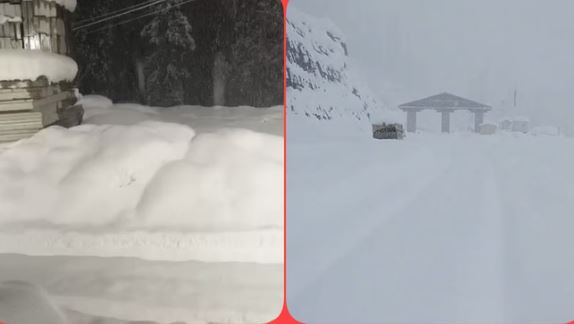 Himachal-: प्रदेश में झमाझम बारिश, अटल टनल में तीन फीट बर्फबारी, यहां सड़क पर आया नाले का मलबा