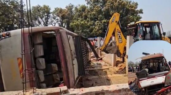 छत्तीसगढ़- ब्रेक फेल होने के बाद पलटी बस, पांच की मौत, 20 से अधिक यात्री घायल