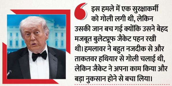  राष्ट्रपति ट्रंप की मौजूदगी में चली गोली,पकड़ा गया हमलावर, ट्रंप बोले- सुरक्षाकर्मियों ने अच्छा काम किया