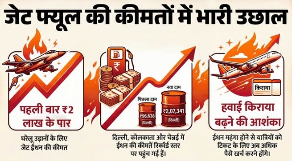 जेट ईंधन: जल्द बढ़ सकता है हवाई किराया, पहली बार घरेलू उड़ानों के लिए जेट ईंधन की कीमत 2 लाख के पार