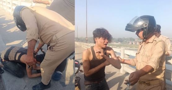 साहब पत्नी से परेशान हूं मुझे मर जाने दो, गंगा में कूद रहे युवक ने पुलिस के पकड़े पैर