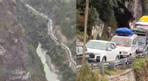 चमोली- जोशीमठ में भारी ट्रैफिक जाम, पर्यटकों की बढ़ी मुश्किल, कई किमी तक वाहनों की लंबी लाइन