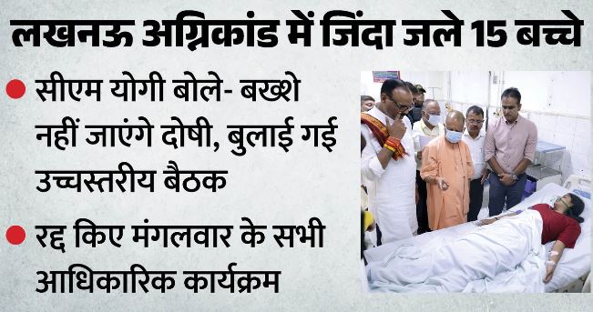 लखनऊ अग्निकांड: सीएम योगी बोले- हम किसी की जिंदगी तो नहीं लौटा सकते, पर नहीं बख्शे जाएंगे दोषी