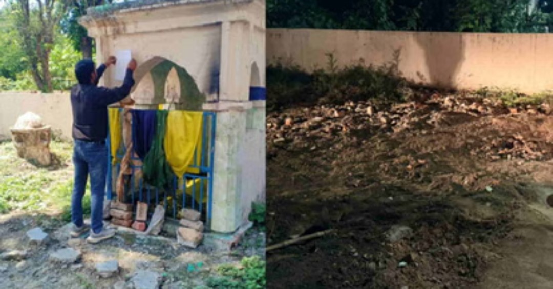 देहरादून -राजधानी की वीआईपी कॉलोनी में बनी अवैध मजार पर चला बुलडोजर, स्वयं हटाने के लिए दिया गया था वक्त