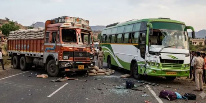 तेलंगाना के सूर्यापेट में सड़क हादसा, 6 लोगों की मौत,कई लोग घायल, 43 यात्री थे सवार
