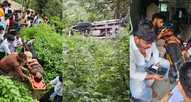 मसूरी हादसा: गज्जी बैंड के पास सड़क से नीचे खाई की तरफ गिरी अनियंत्रित स्कॉर्पियो, 5 युवक थे सवार