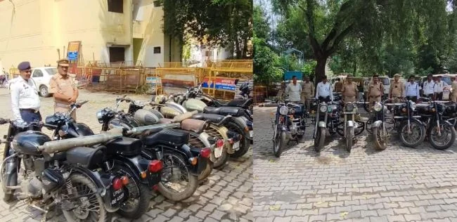 पटाखे की आवाज के साथ दौड़ रहीं 10 बुलेट पकड़ी, 2.07 लाख का चालान