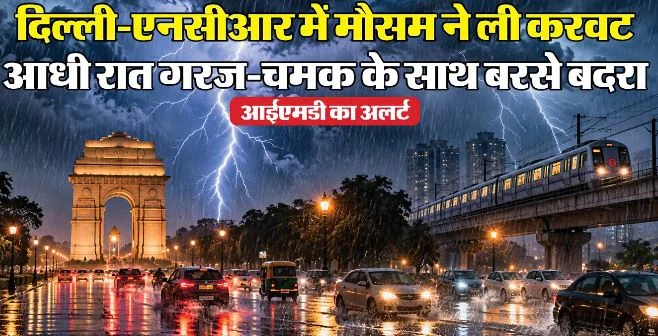 दिल्ली-एनसीआर में झमाझम बारिश:तापमान में आई गिरावट, मौसम विभाग का अलर्ट
