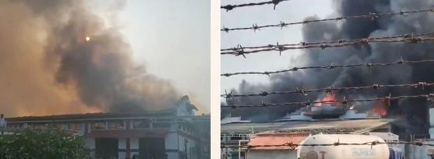 जबलपुर: पारले-जी बिस्कुट फैक्ट्री में लगी आग, आठ से अधिक दमकल वाहन मौके पर पहुंचे
