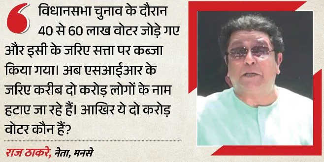 चुनाव आयोग के खिलाफ ठाकरे बंधुओं का गर्जना मार्च, राज्य में SIR रद्द करने की मांग,बोले- बैलेट पेपर से हो चुनाव