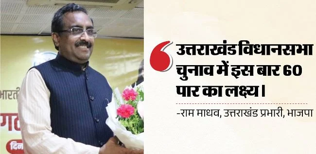 देहरादून -BJP की सांगठनिक बैठक: उत्तराखंड पहुंचे राम माधव ने नेताओं में भरा जोश, बोले-बहुमत नहीं, इस बार बहुत मत चाहिए